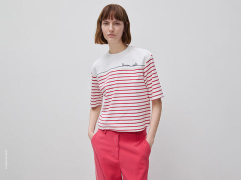 T-shirt às riscas marinière com bordado - ucb_image_F