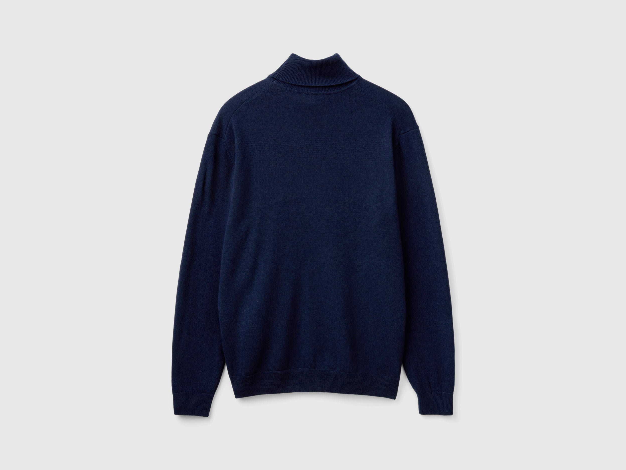 Camisola de gola alta azul-escuro em pura lã Merino - ucb_image_BS