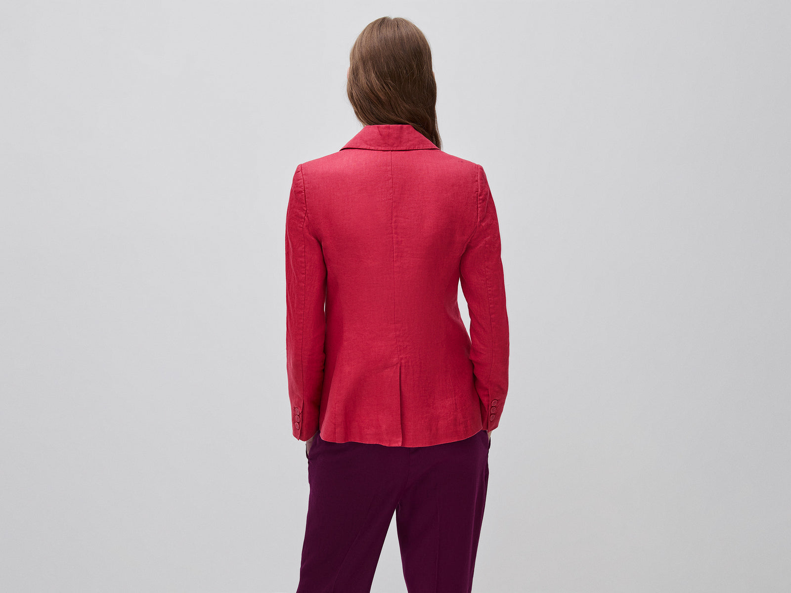 Blazer de abotoadura simples em linho puro - ucb_image_B