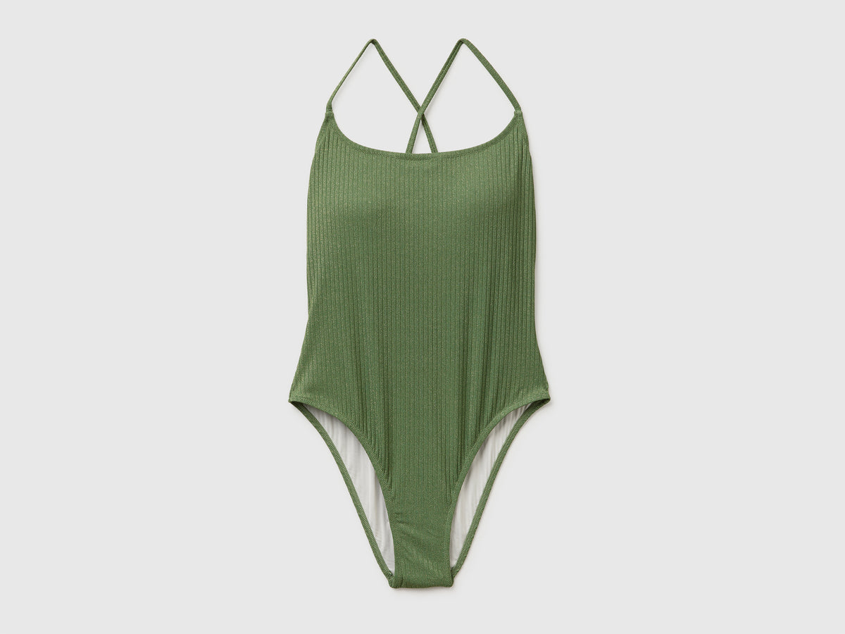 Ribbed one-piece swimsuit with lurex - ucb_image_FS