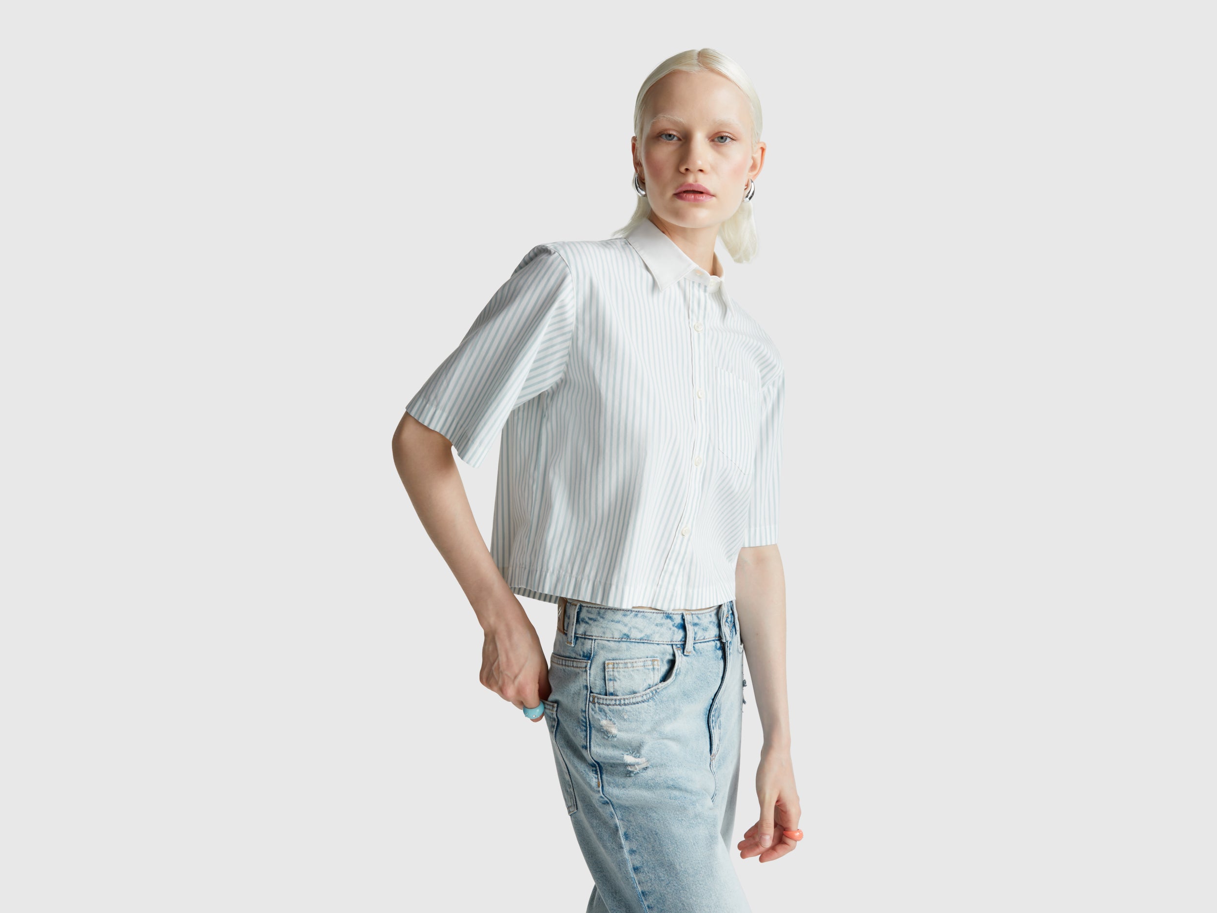 Camisa às riscas em algodão puro - ucb_image_F