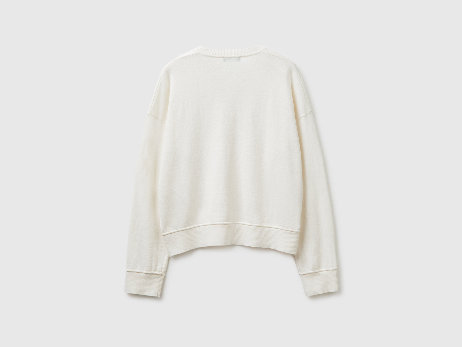 Camisola decote em V em algodão e lã - ucb_image_BS