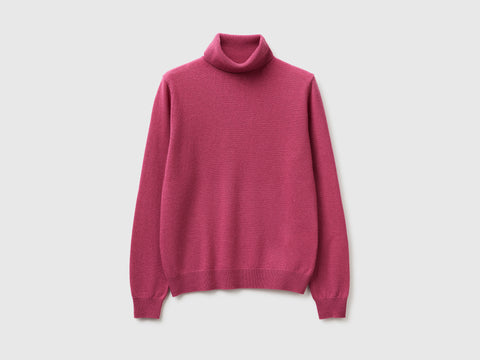 Camisola de gola alta ameixa em pura lã Merino - ucb_image_FS