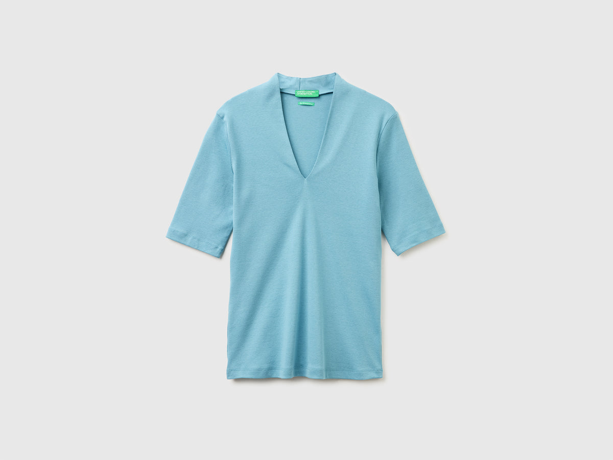 T-shirt slim fit em algodão de fibra longa - ucb_image_FS