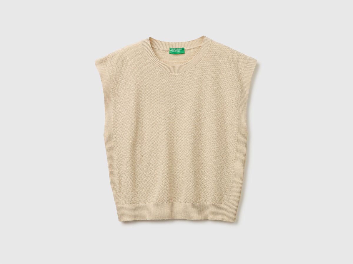 Sleeveless linen blend sweater - ucb_image_FS