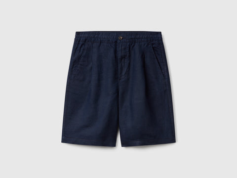 Bermudas com cordão de ajuste em linho puro - ucb_image_FS