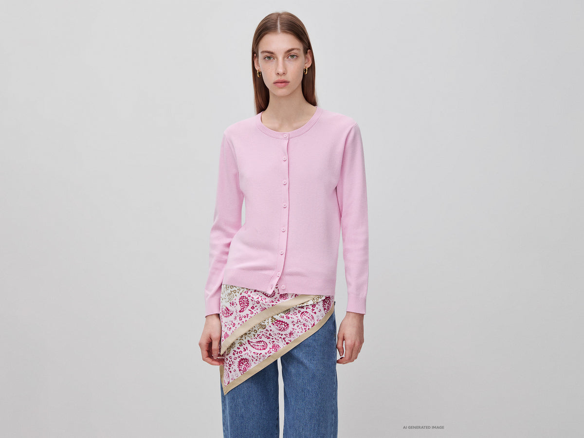 Cardigã rosa em algodão tricot - ucb_image_F