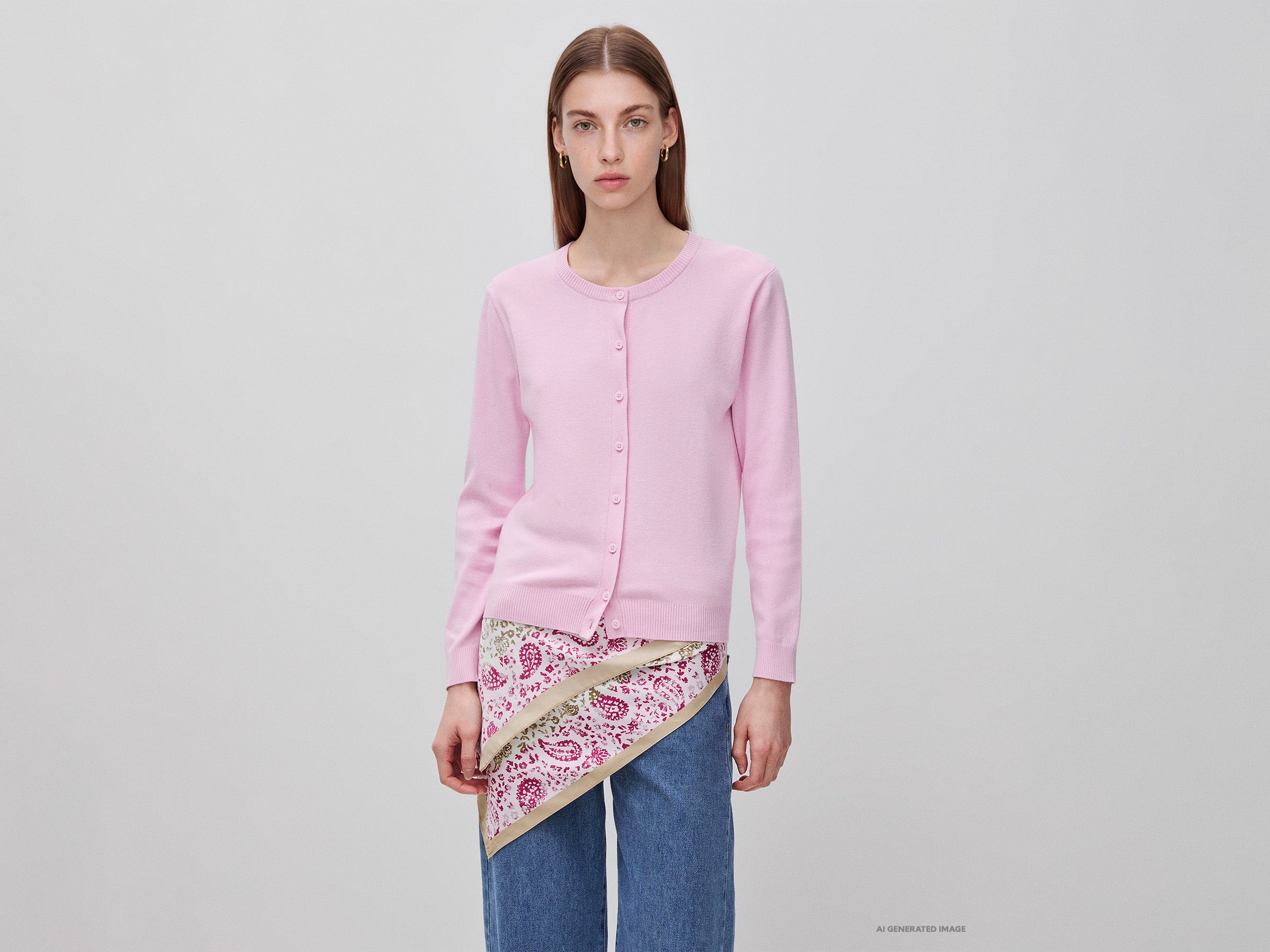 Cardigã rosa em algodão tricot - ucb_image_F