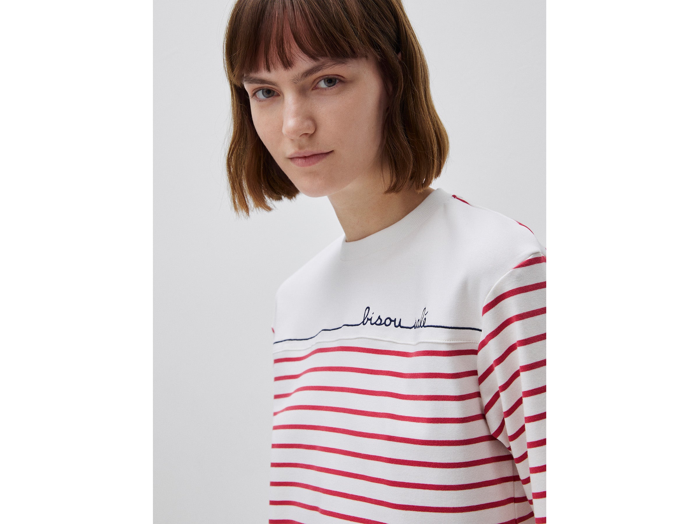 T-shirt às riscas marinière com bordado - ucb_image_FY