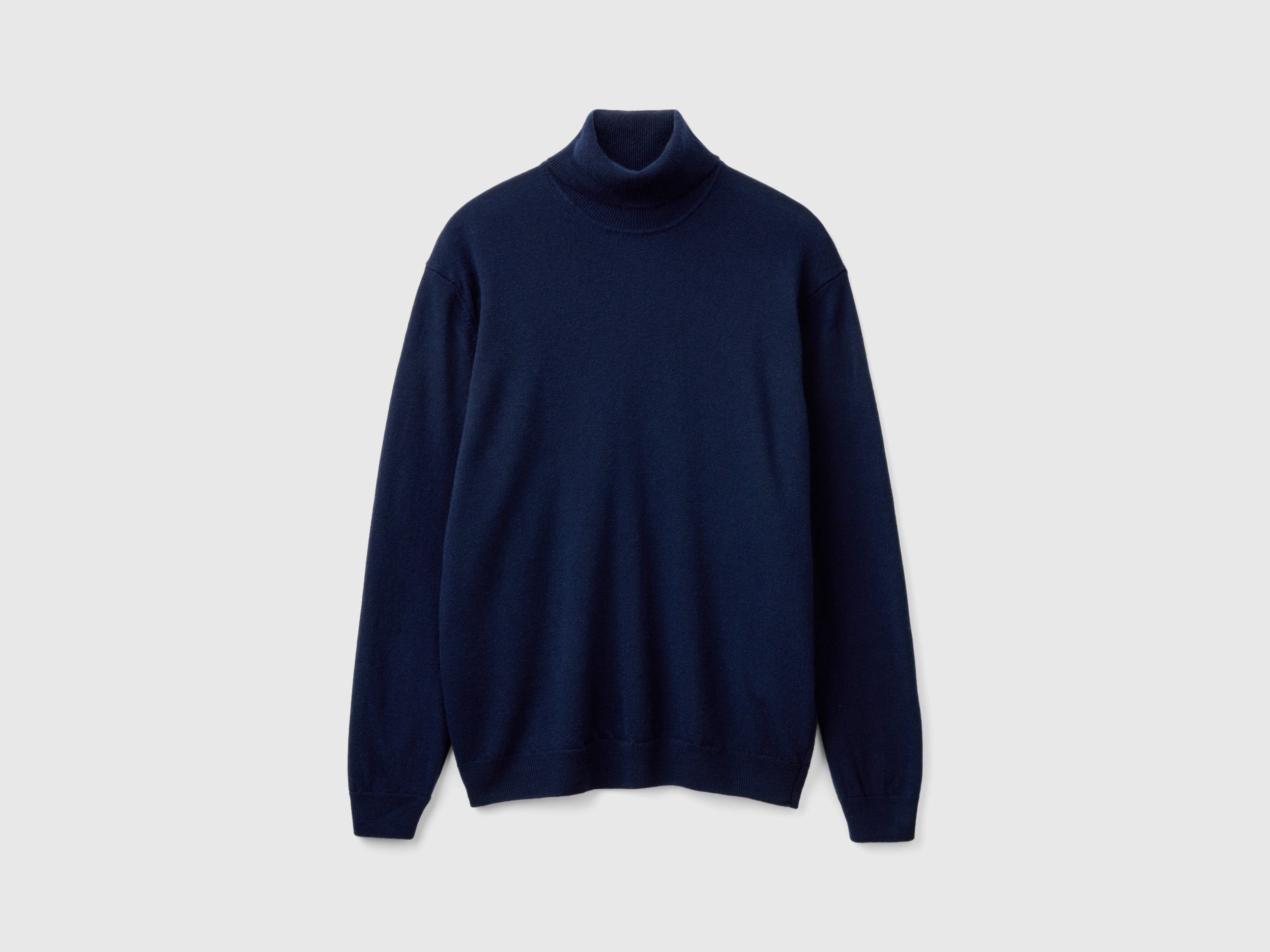 Camisola de gola alta azul-escuro em pura lã Merino - ucb_image_FS
