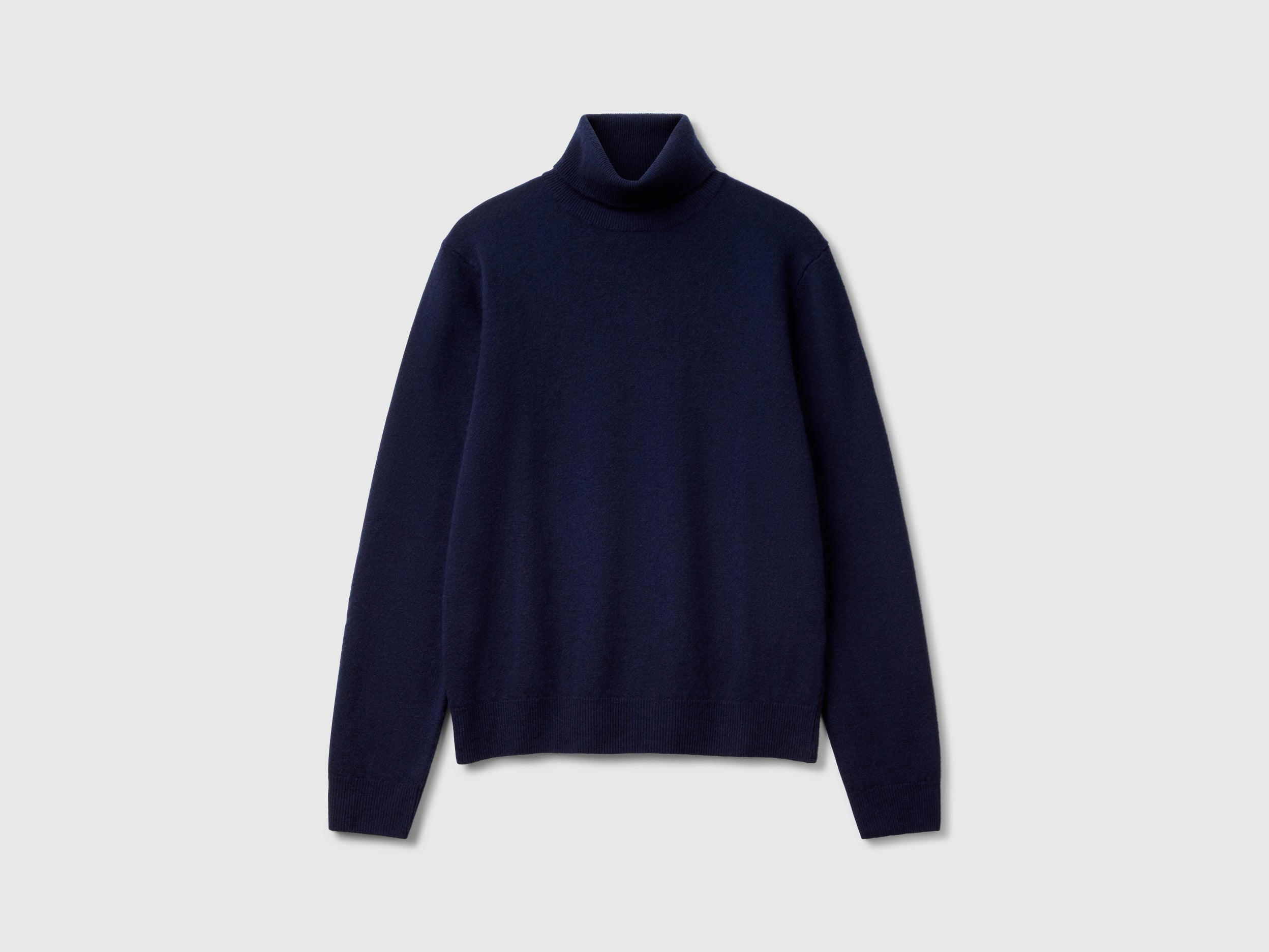 Camisola de gola alta azul-escuro em pura lã Merino - ucb_image_FS