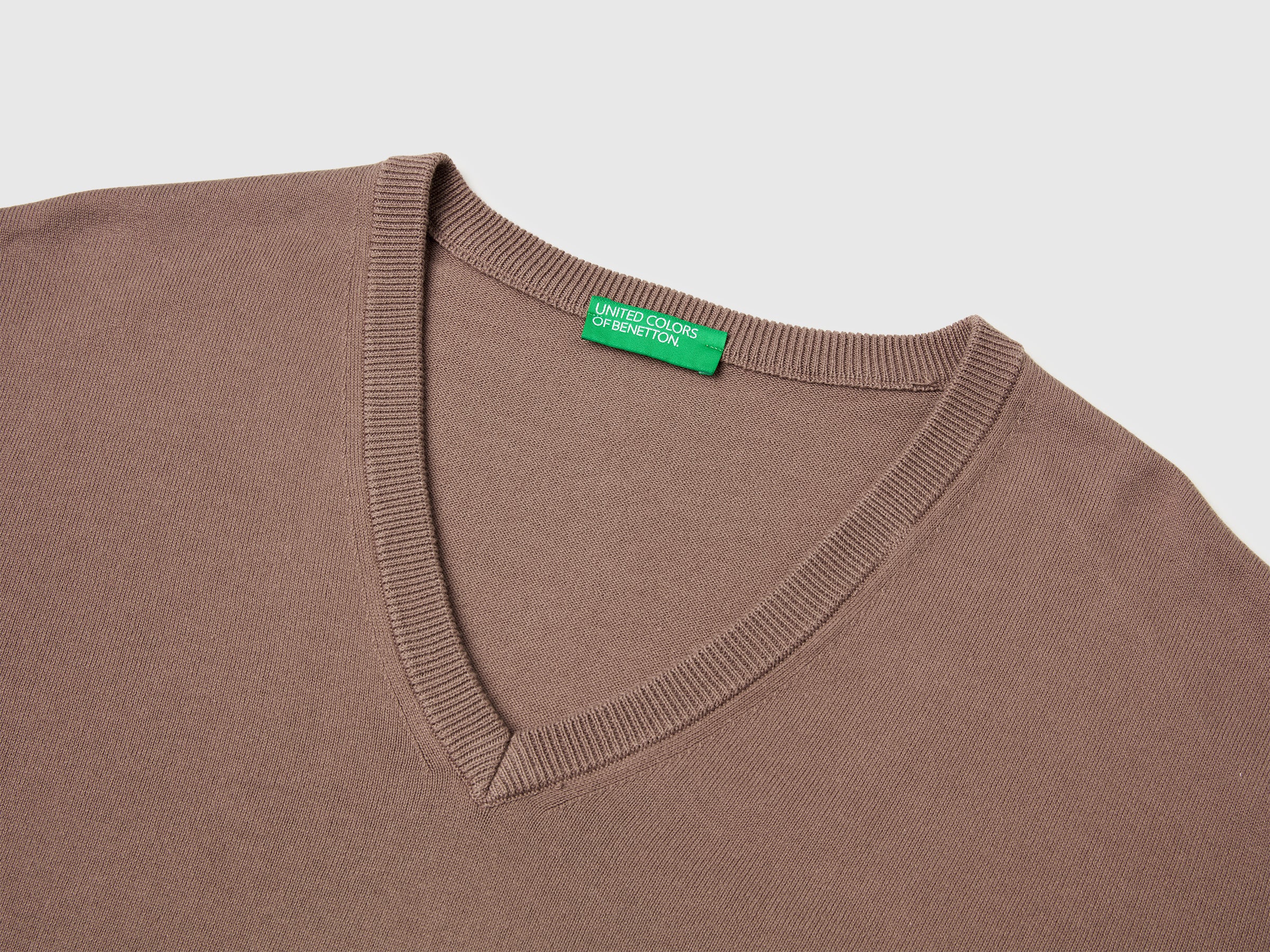 Camisola decote em V em algodão tricô - ucb_image_DS1