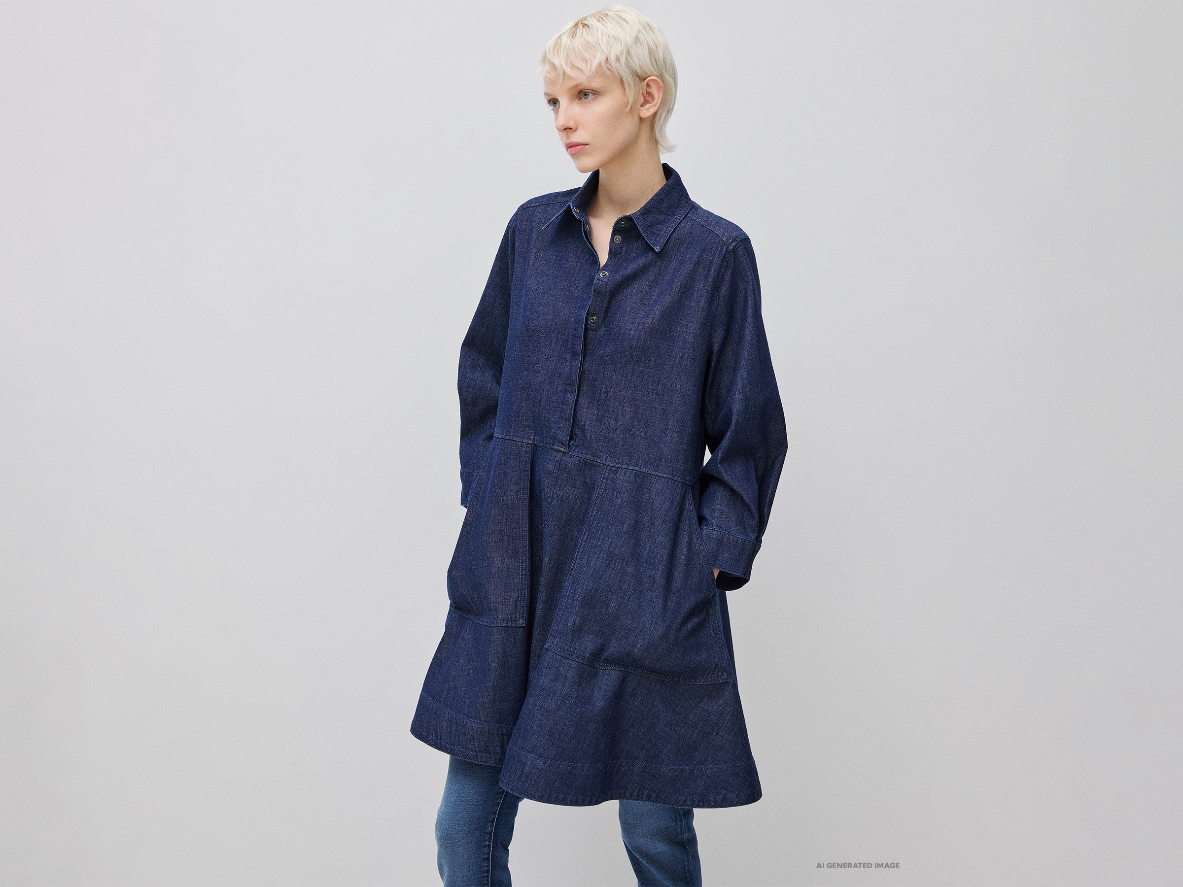 Vestido curto em chambray - ucb_image_F