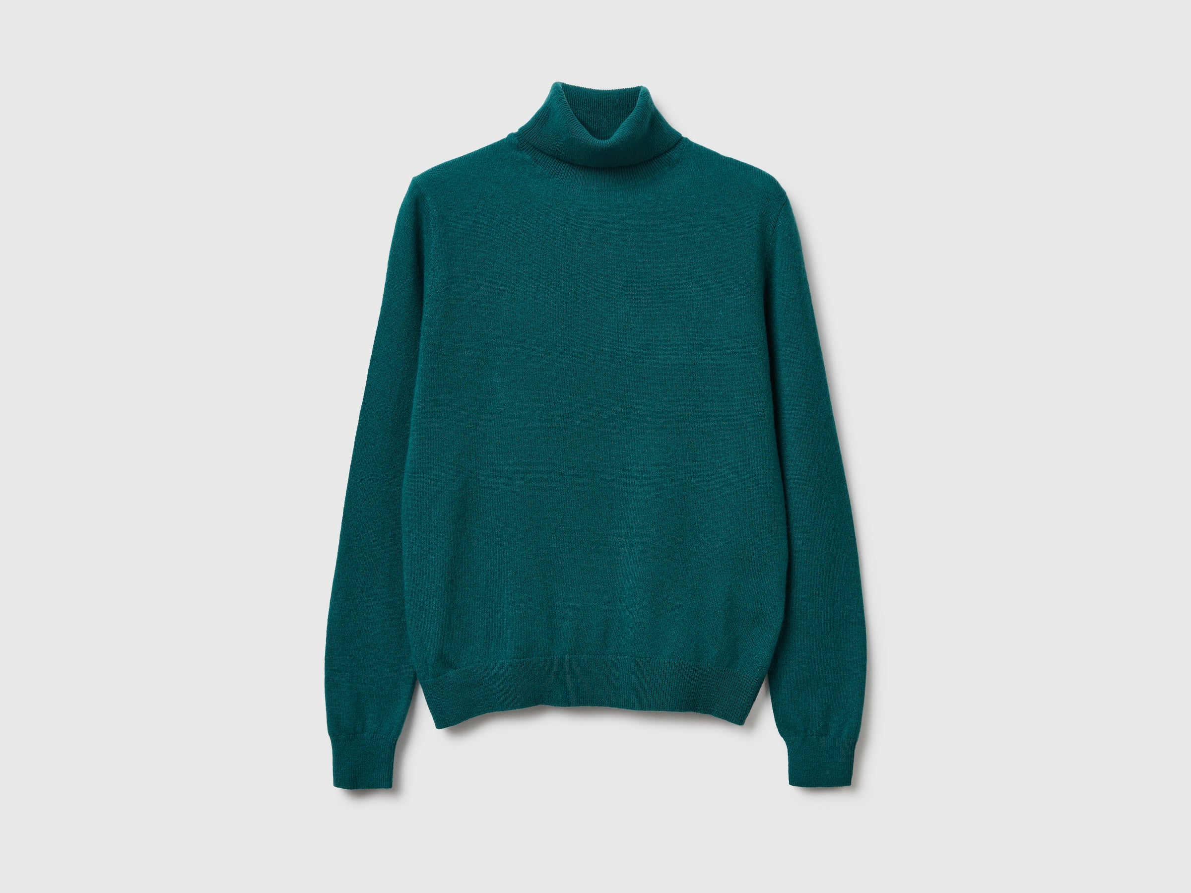 Camisola de gola alta verde em pura lã Merino - ucb_image_FS
