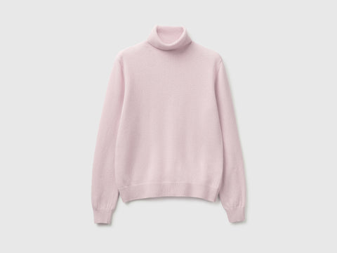 Camisola de gola alta lilás claro em pura lã Merino - ucb_image_FS