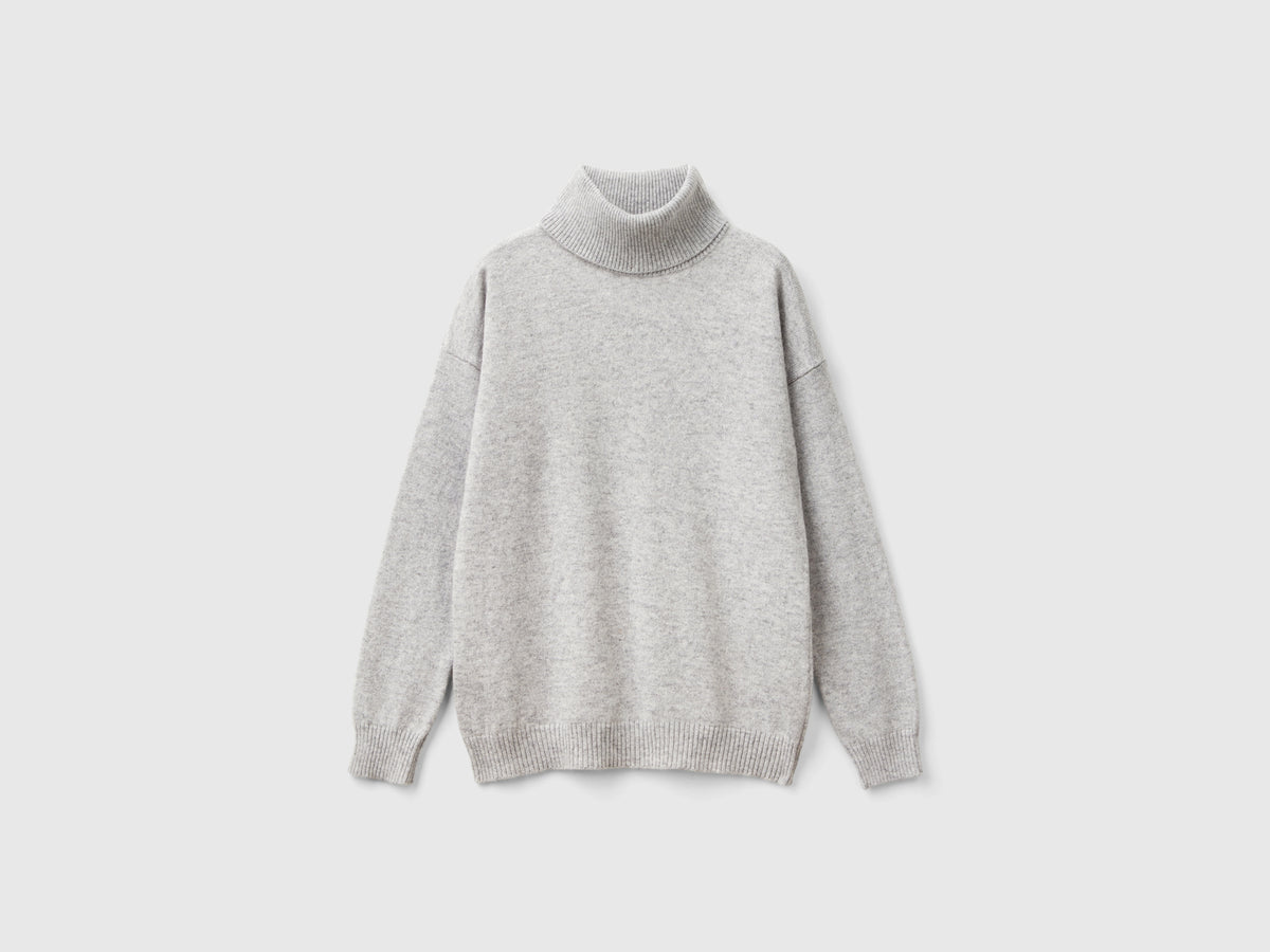 Camisola de gola alta em mistura de lã e caxemira - ucb_image_FS