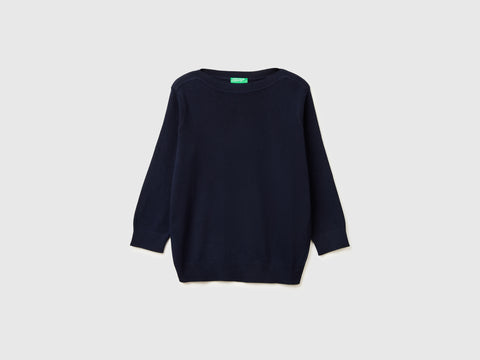 Camisola azul-escuro com decote à barco - ucb_image_FS