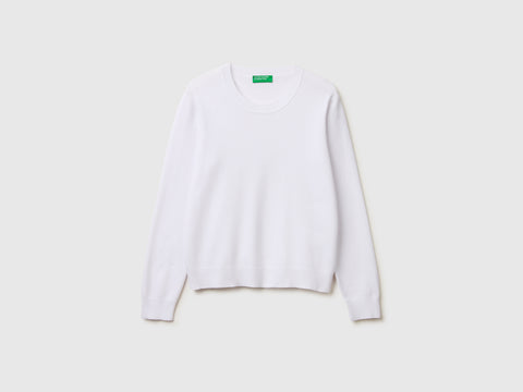 White sweater in tricot cotton - ucb_image_FS