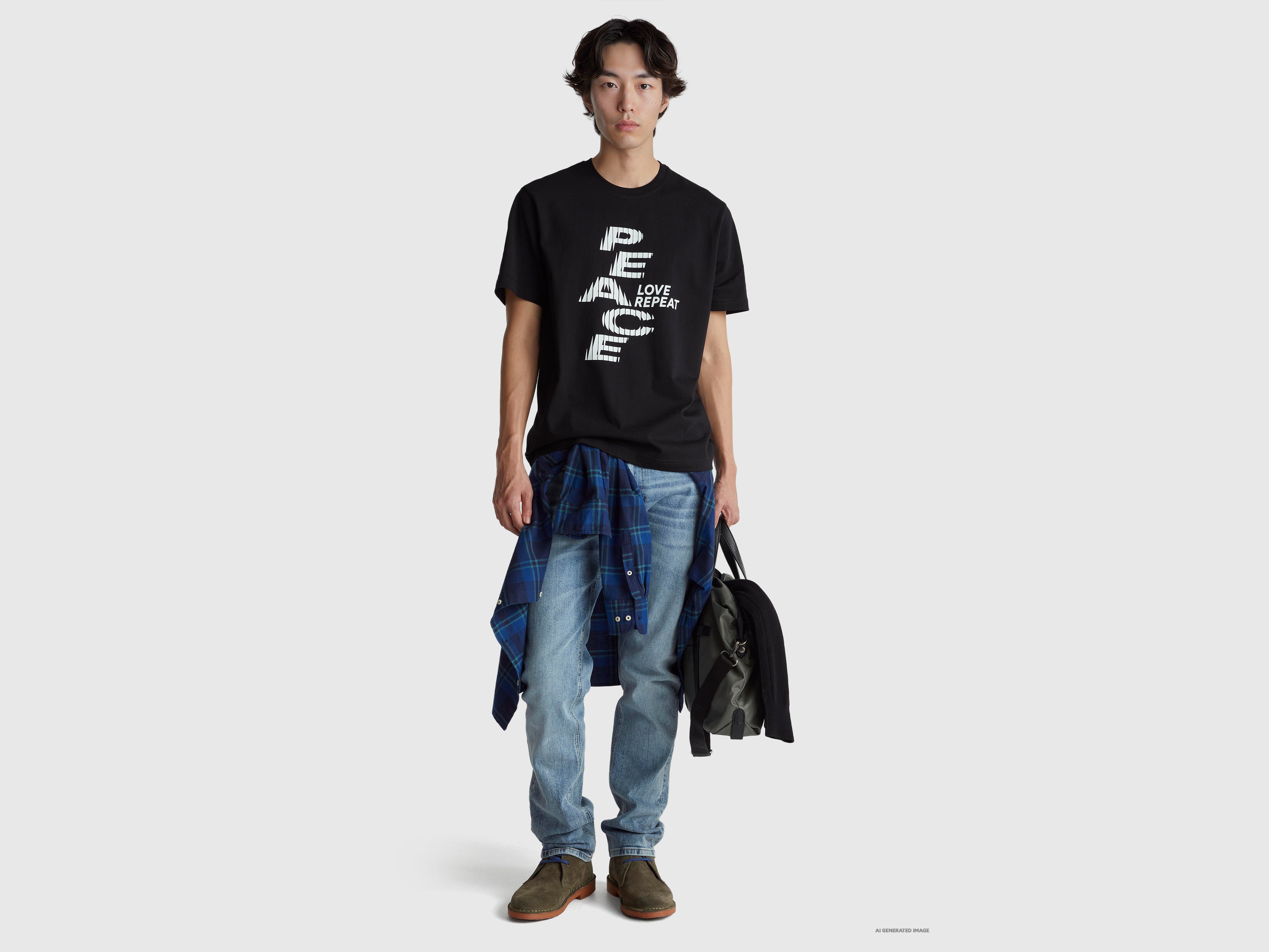 T-shirt relaxed fit com estampa à frente e atrás - ucb_image_FY