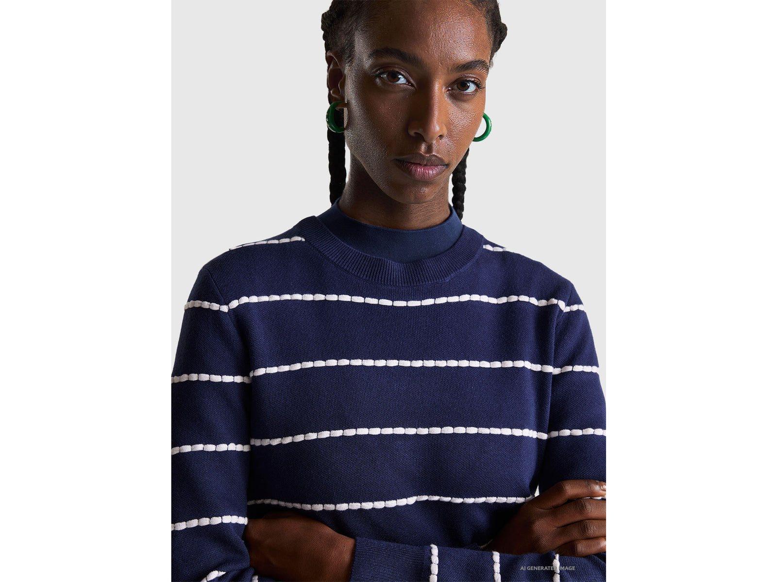 Jacquard sweater in viscose blend