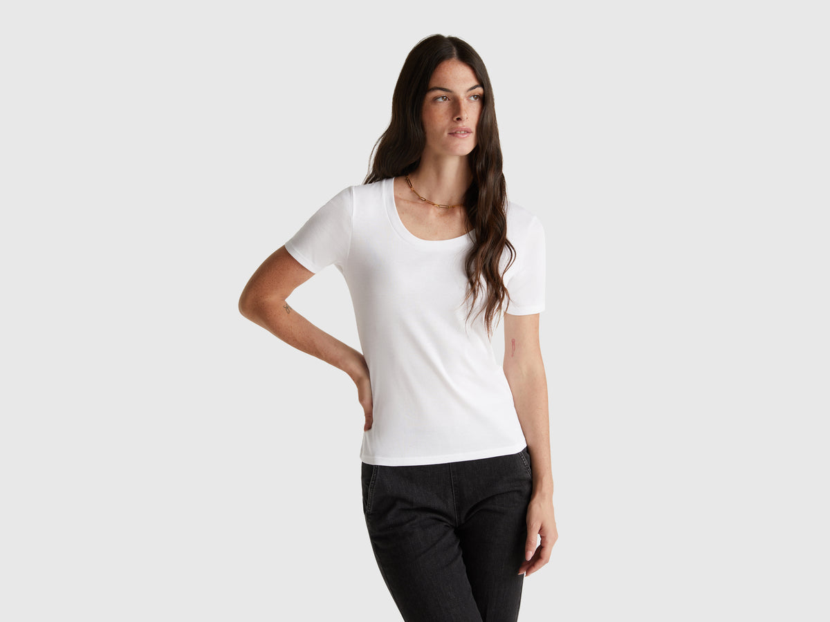 T-shirt de manga curta em algodão de fibra longa - ucb_image_F