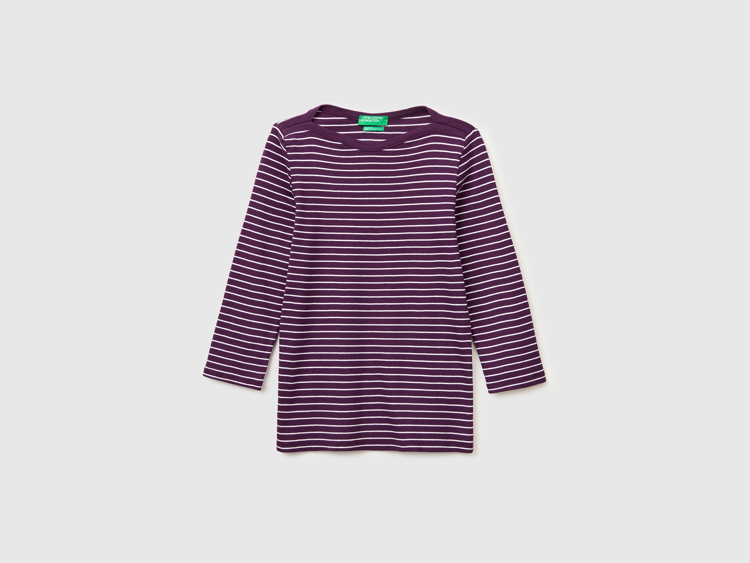 T-shirt às riscas com decote à barco - ucb_image_FS