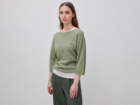 Camisola boxy fit em mistura de linho - ucb_image_F