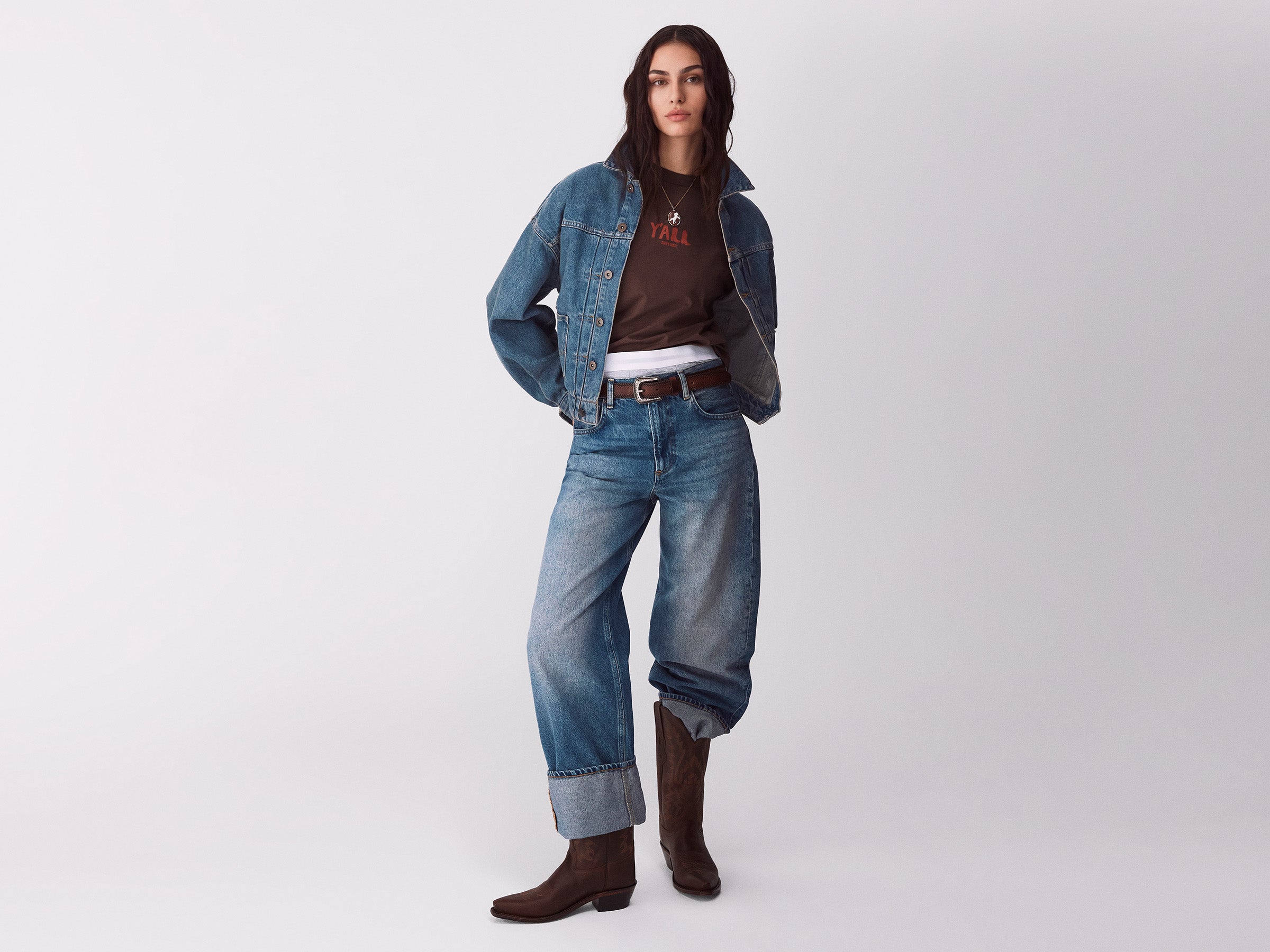 Jeans cropped com dobra lavage vintage - ucb_image_FY