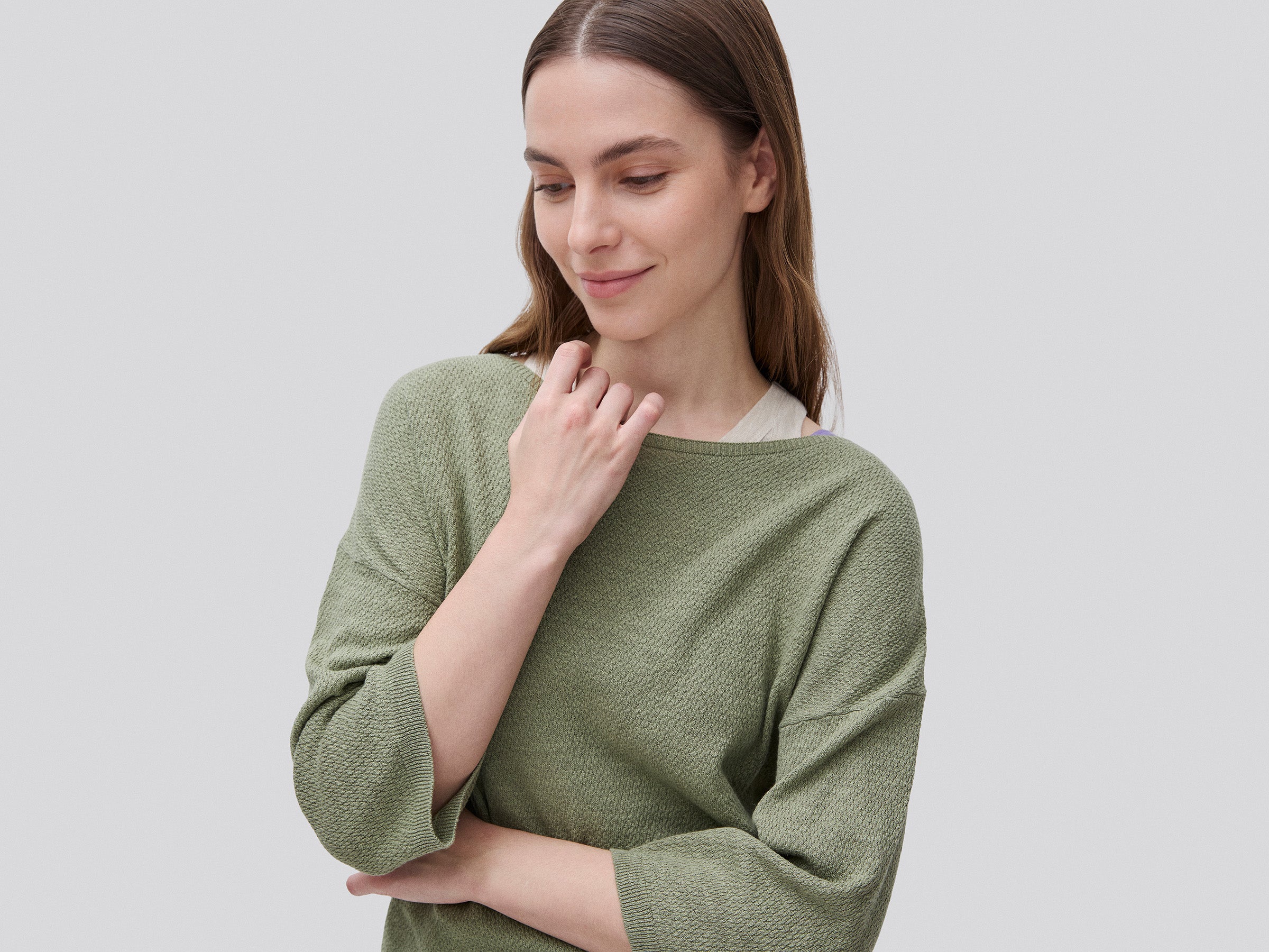 Camisola boxy fit em mistura de linho - ucb_image_FY