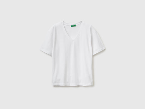 T-shirt decote em V em algodão leve - ucb_image_FS