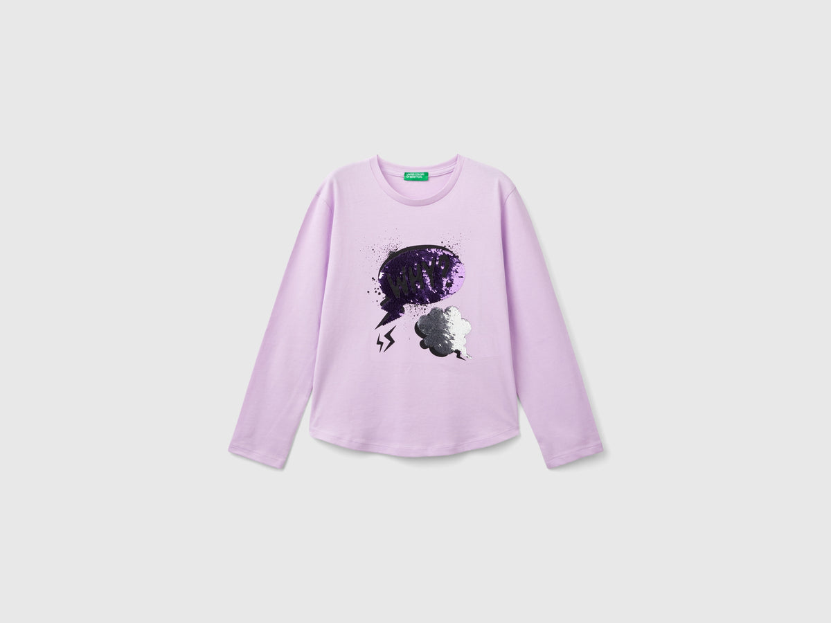 T-shirt com lantejoulas em algodão orgânico - ucb_image_FS