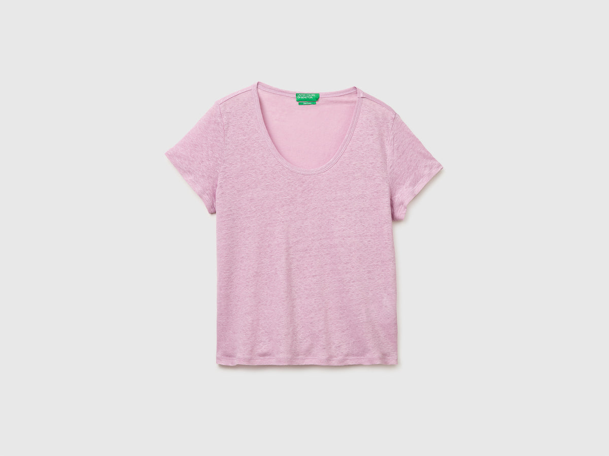 Round-neck T-shirt in pure linen - ucb_image_FS