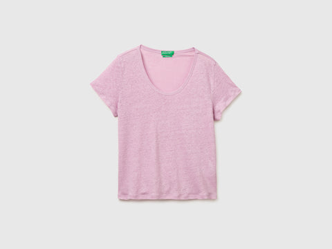 Round-neck T-shirt in pure linen - ucb_image_FS