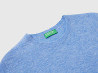 Camisola de gola redonda azul-claro em lã Merino - ucb_image_DS1