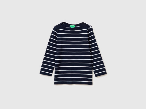 T-shirt às riscas com decote à barco - ucb_image_FS