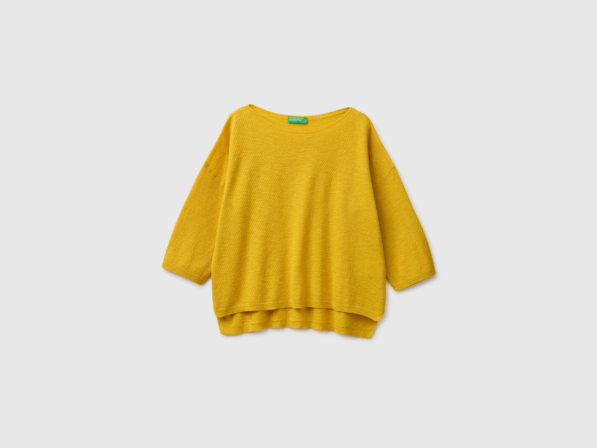 Boxy fit linen blend sweater - ucb_image_FS