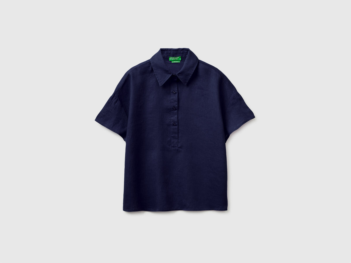 100% linen short-sleeved blouse - ucb_image_FS