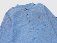 Linen blend mandarin collar shirt - ucb_image_DS1