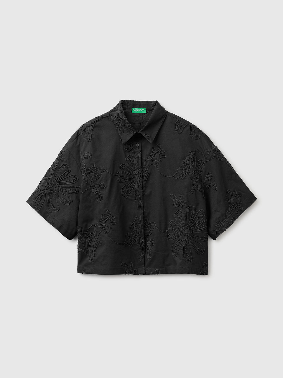 Cropped shirt with floral embroidery - ucb_image_FS