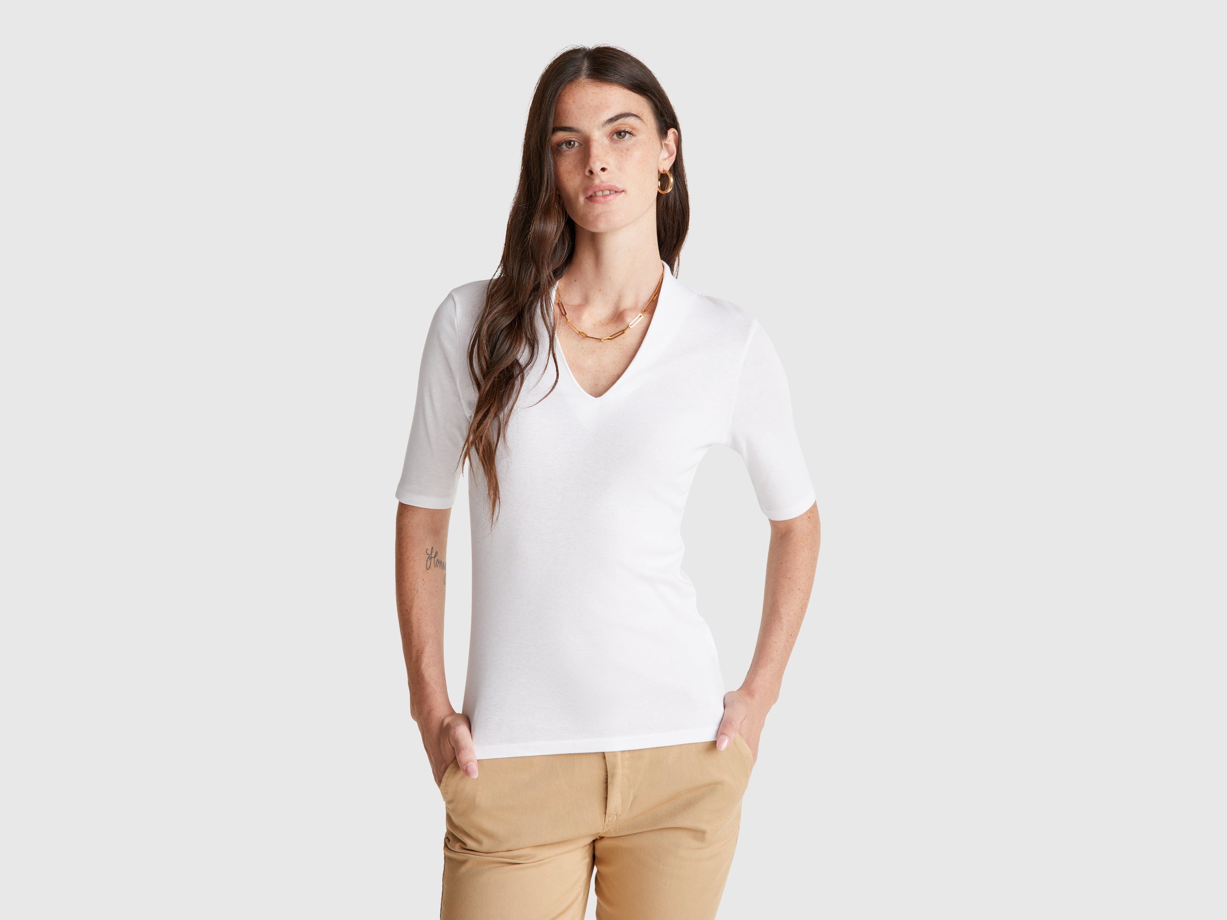 T-shirt slim fit em algodão de fibra longa - ucb_image_F