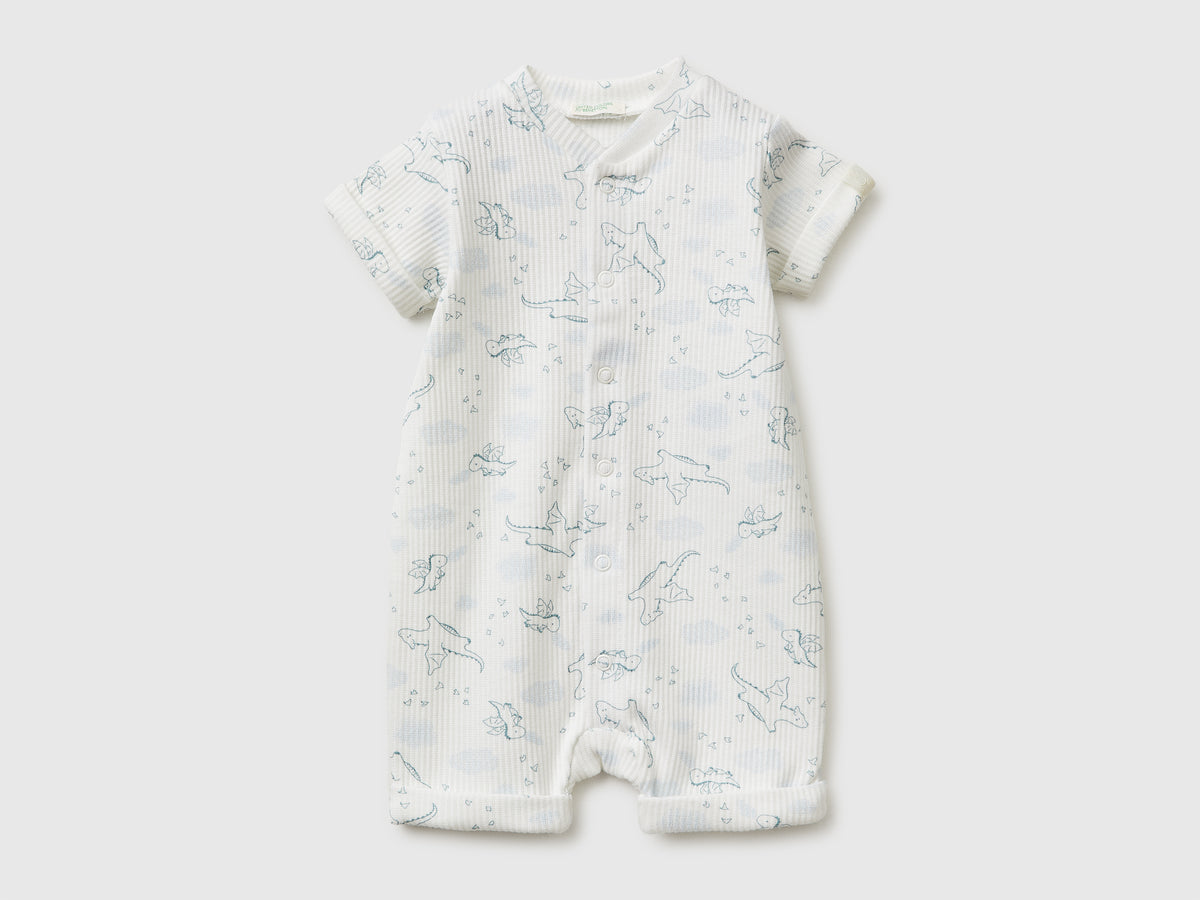 Ribbed printed short playsuit - ucb_image_FS