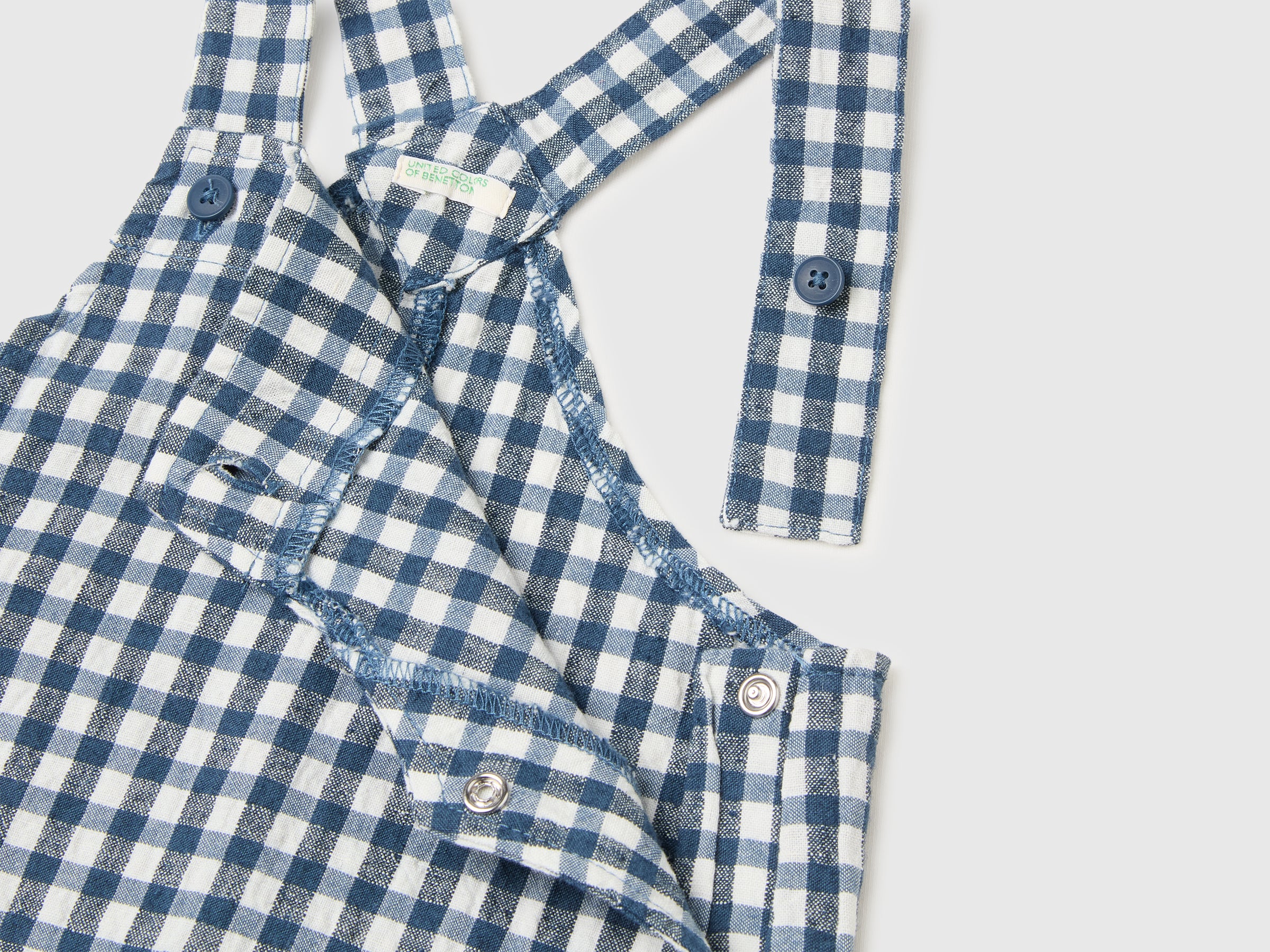 Checkered linen blend overalls - ucb_image_DS1