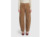 Calças barrel fit de veludo canelado lavagem vintage - ucb_image_F