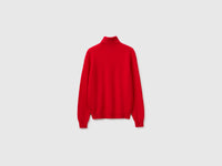 Camisola de gola alta vermelho-ameixa em pura lã Merino - ucb_image_BS