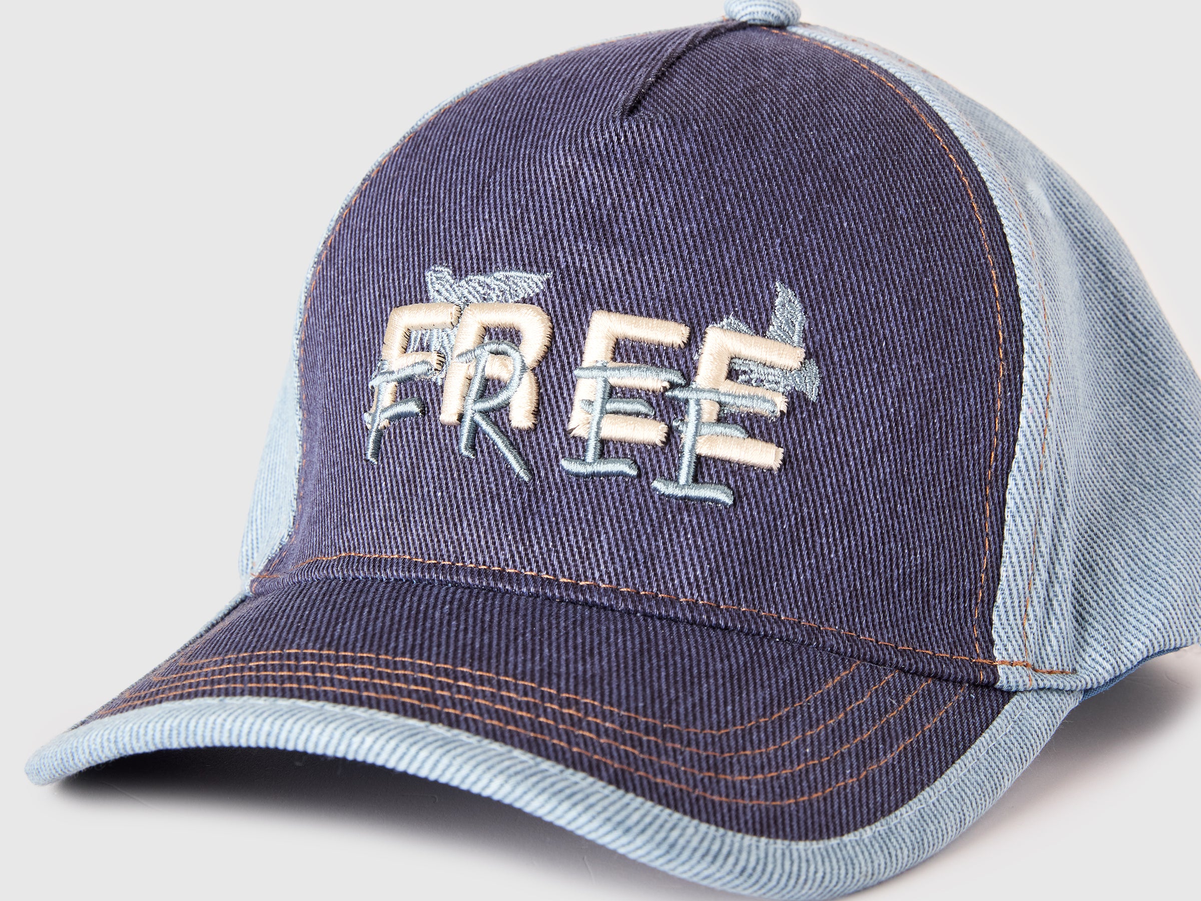 Denim baseball cap with slogan - ucb_image_DS1