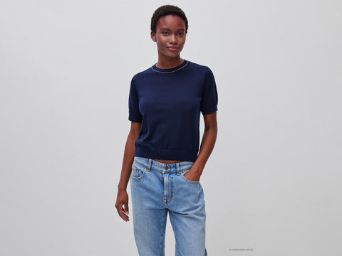 Camisola de manga curta em pura lã Merino - ucb_image_F