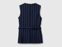 Long pinstriped waistcoat with belt - ucb_image_BS