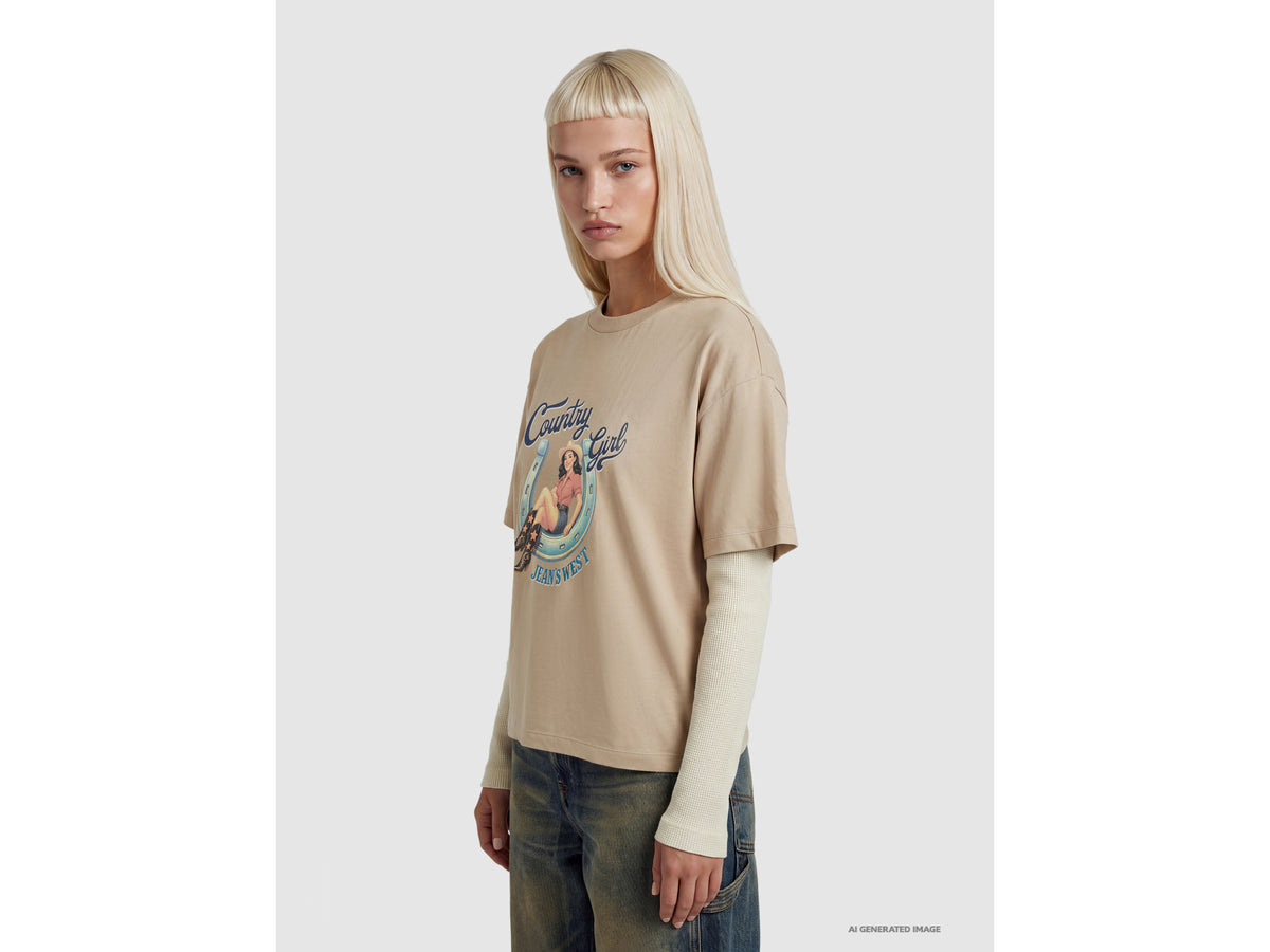 T-shirt relaxed fit com estampa western - ucb_image_FY