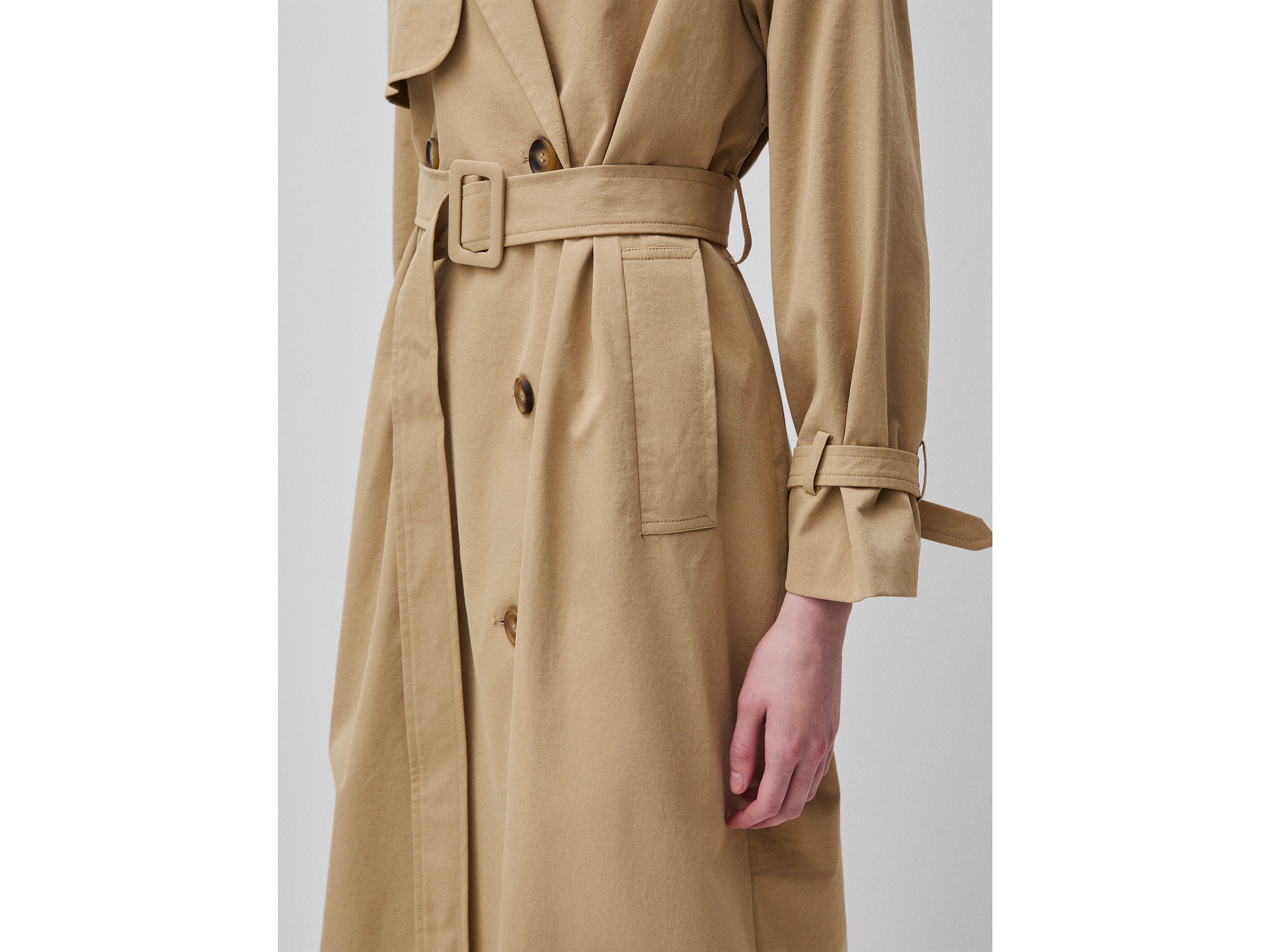 BONMBER ビンディング　TrenchDigger3 Zweireihiger Trenchcoat mit Gürtel