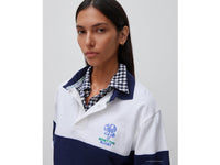 Polo branco e azul Benetton Rugby 100% algodão - ucb_image_FY